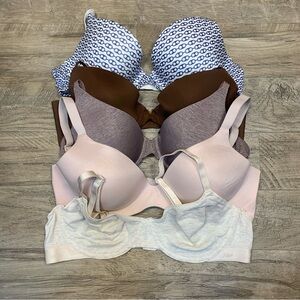 Victoria Secret Bundle 5 Variety Bras Biofit Lined Demi Uplift Semi Unlined